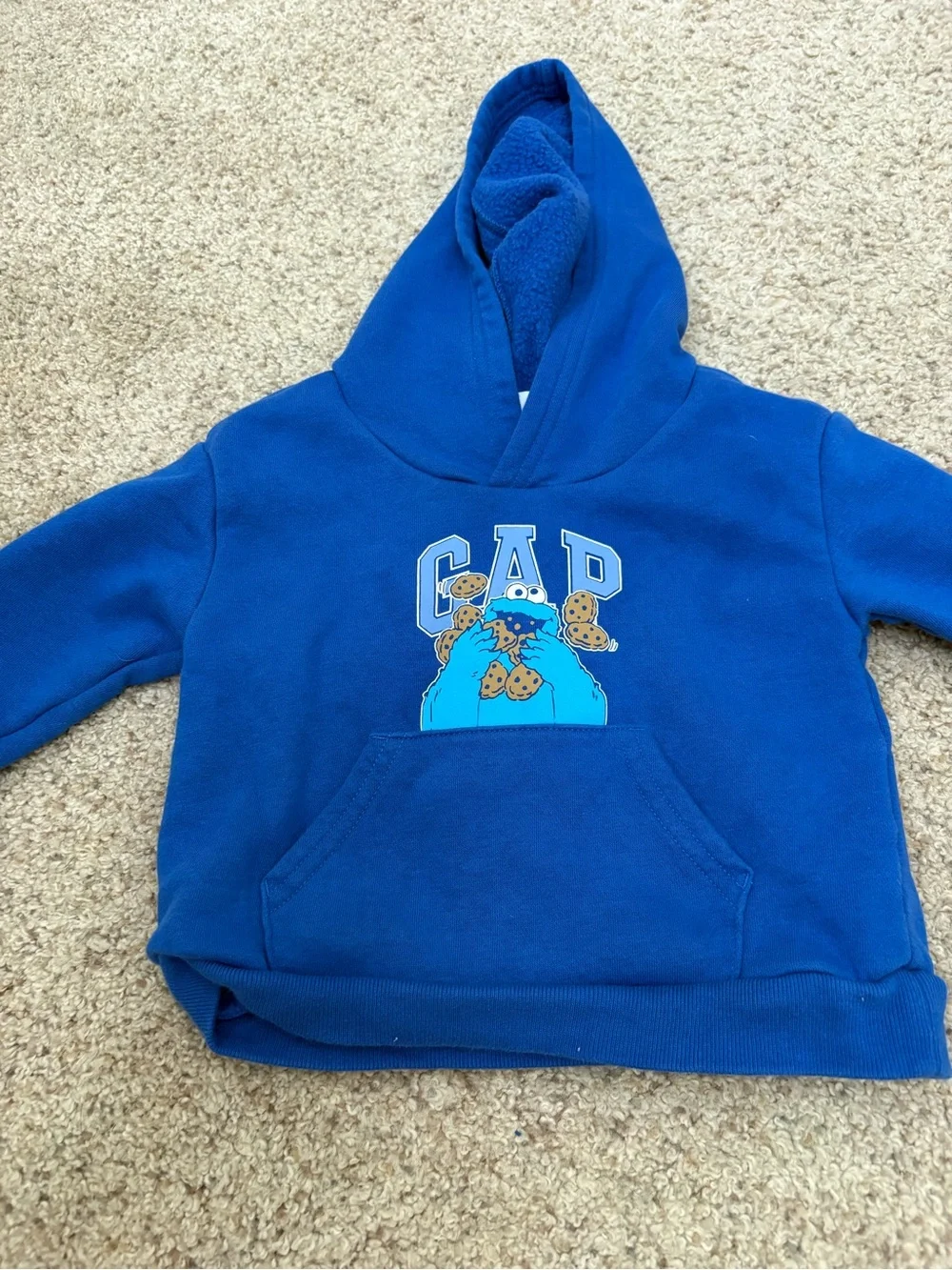 Gap Baby Hoodie 12-18M Sesame Street Cookie Monster Sweatshirt Pullover